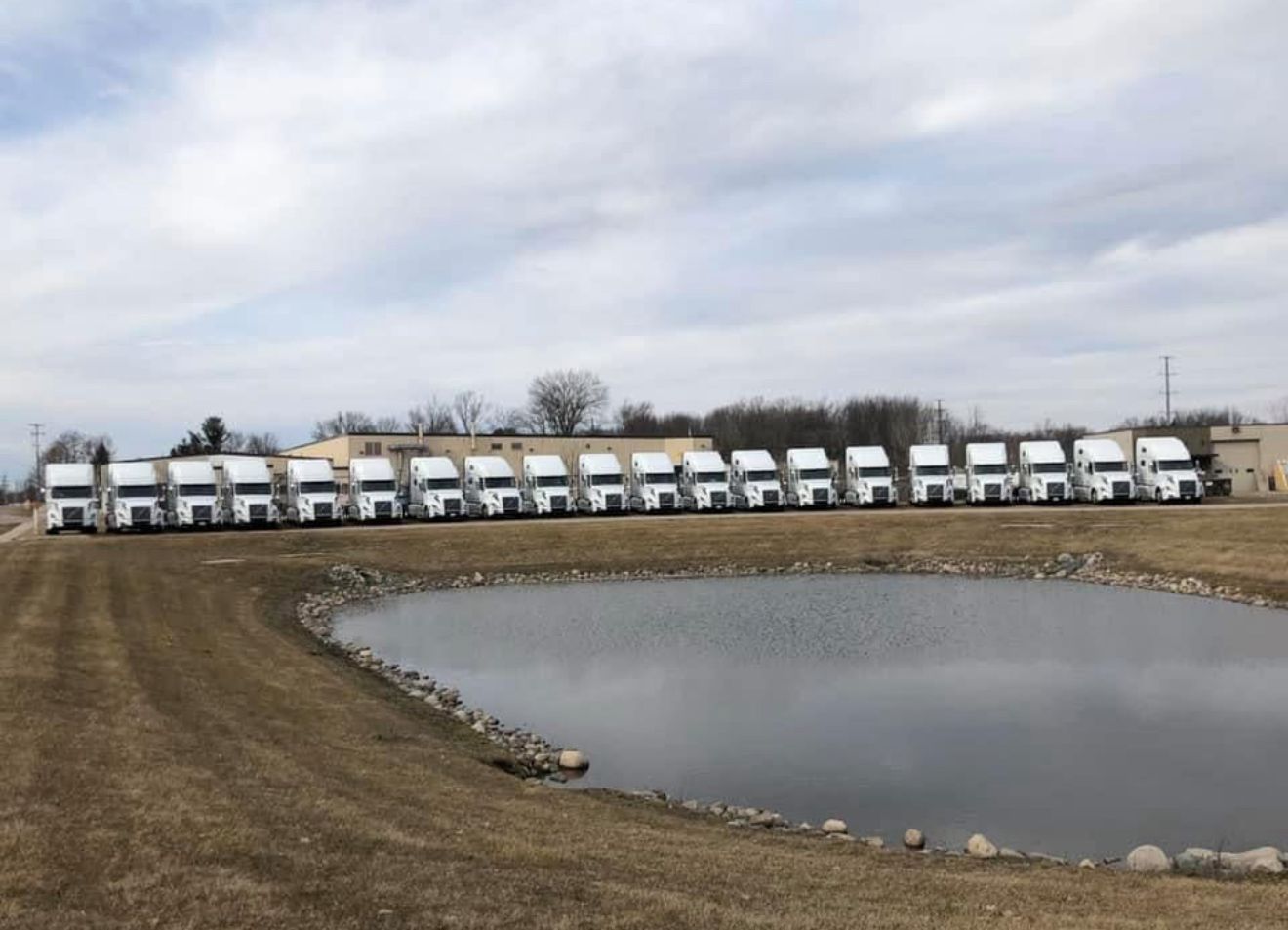 Truck lineup at the yard